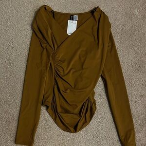 H&M Ruched Long Sleeve Blouse